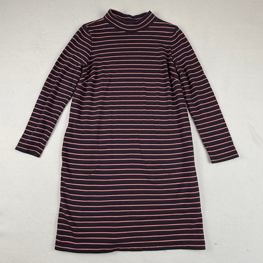 J. Jill Shift Dress Womens Medium Blue Pink Striped Nautical Coastal Preppy - Picture 1 of 8